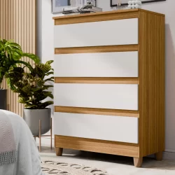 Cômoda Imperial 4 Gavetas em MDF/MDP para Quarto | Compacta, Moderna e Funcional