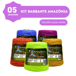 Kit com 5 Barbantes Amazônia Fio N°6 400 Metros - ESCOLHA A SUA COR
