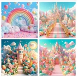 Painel retangular tecido subl DOCES CANDY COLOR 2,20m (L) x 1,75m (A)