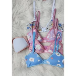 Kit com 3Sutiã  Escolar Conforto Espuminha Bojo Molinho