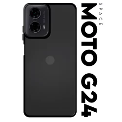 Case Capinha Case Anti Impacto Space Acrílico Fumê Protetora para Mororola Moto G24 Xt2423 tela 6.56 pol