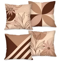 Kit com 4 Capas para Almofadas Decorativas 45X45cm 06 Dcorala