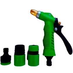 Kit Esguicho Jato Regulável Bico Em Metal + Bicos Engate Rápido Para Mangueira Torneira Jardim