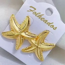 1 par de brincos de praia em formato estilo praiano feminino, perfeitos para praia