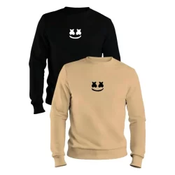 Kit Com Dois Moletom Blusa De Frio Gola Redonda Gola Careca Masculino Algodão. Store21