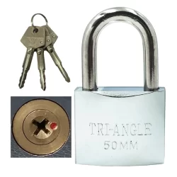 Cadeado TrianGle 50mm Original Chave Tetra Robusto Segurança Máxima Antifurto Proteção