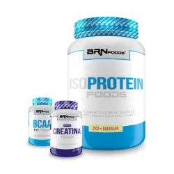 Kit Iso Protein Foods 2kg + BCAA 100g + Premium Creatina Foods 100g - Definição e Força - BRN FOODS