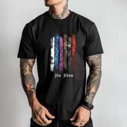 Camiseta Jiu Jitsu Faixas Animais Regular Casual Algodão 30.1 Luta