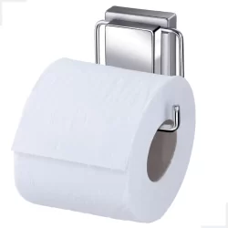 Suporte Porta Papel Higiênico Papeleira Banheiro Lavabo Fixação Ventosa Cromado Arthi