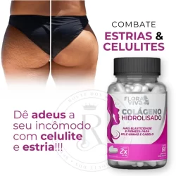 Colágeno Hidrolisado 500mg - 60 Cápsulas - Flacidez, Estrias, Celulite - Pele, Cabelo e Unhas