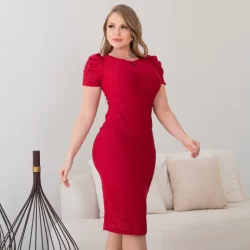 Vestido Midi Tubinho Moda Social Evangélica Executiva Elegante Forrado