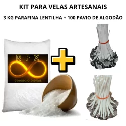 3 kg parafina granulada pura + 100 pavios para velas artesanais kit vela parafina + pavio