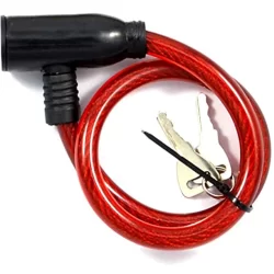 Cadeado para Bicicleta com Chave | Cabo de Aço Revestido – 60cm