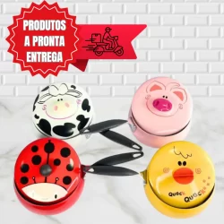 Panela de aço laminado antiaderente Multiuso 1.2 Litros Desenhos de Porquinho e Joaninha