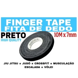 FINGER TAPE BJJ PRETO, FITA DE DEDO - 1 ROLO 10 METROS x 7mm. JIU JITSU, JUDÔ Bandagem de dedo