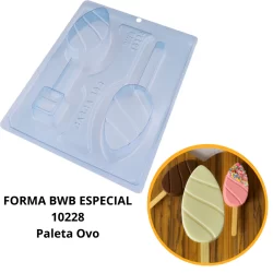 1~4 Paleta Ovo - Ovo de Páscoa de Pirulito Ref 10228 - LANÇAMENTO BWb 1 forma silicone 3 partes