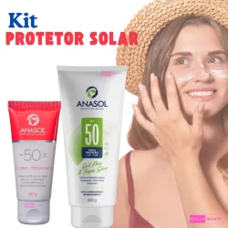 Kit Protetor Solar fps 50 200g + Protetor solar Facial fps 50 60g Anasol