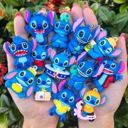 Chaveiros 3D Silicone/PVC | Stitch, Lilo & Stitch, Porta-Chaves | Mochilas | Presente Criativo e Divertido