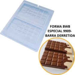 1~4 FORMAS BWB COM  SILICONE (3 PARTES)  CÓD.:9909 BARRA DERRETIDA 260g. BARRA RCHEADA.
