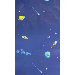 Papel De Parede Adesivo Infantil Espaço Azul Sala Quarto Banheiro Autocolante Premium 10m x 45cm