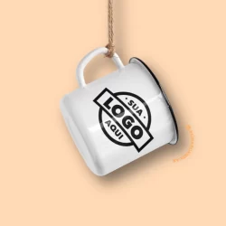 Caneca Esmaltada  Personalizada 350ml - Sua logo aqui.