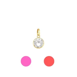 Pingente de Ouro 18k Ponto de Luz Redondo com 4mm