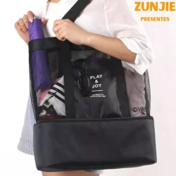 Bolsa Praia C/ Compartimento Cooler Térmico Passeio Play Joy Verão