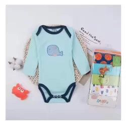 Body manga longa para Bebê 100% algodão kit com 5 peças