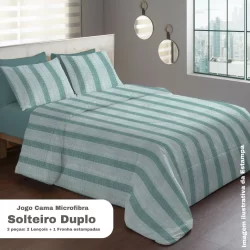 Jogo Cama Microfibra Duplo 3 peças - 2 Lençol + Fronha - Solteiro - Camesa