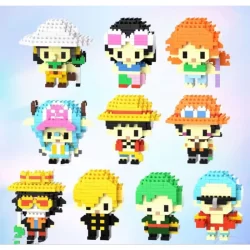 Mini blocos de construção  estilo lego de  animes - One PieceDemon SlayeNarutoDBZ