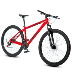 Bicicleta aro 29 Alumínio Vermelho e Preto Gott Mappa1 Freios a Disco Suspensão 21v