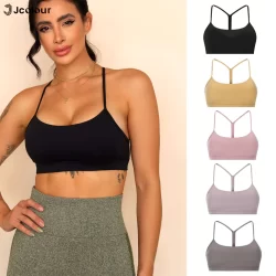 Jcolour Top Academia Sutiã Esportivo Premium Com costas em Y Colorido Liso Fitness Conforto Superior