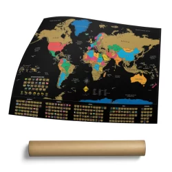 Mapa Mundi Raspadinha Presente Original Com Bandeiras