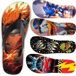 Chinelo de Borracha Adulto Masculino super leve e Confortável Personagens Desenhos