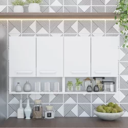 Armário Cozinha 4 Portas Aéreo 120cm Compacto Organizador Suspenso Móveis Bonatto