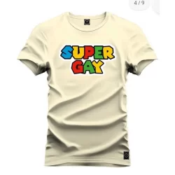 camiseta SUPER GAY lgbt estampa de qualidade 100%algodão
