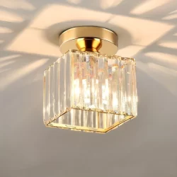 Lâmpada Led Moderna Para Corredor Com LumináRia De Teto De Cristal Para Corredor, Varanda 3 Cores 85V-256V