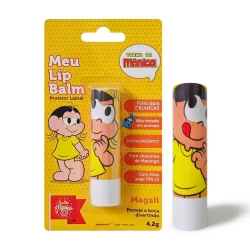 Meu Lip Balm Infantil Morango Turma da Mônica Magali Rosa Avermelhado Incolor Protetor Labial FPS 15 Hipoalergênico 4,2g