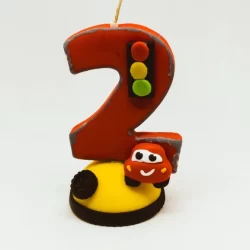 Vela de Biscuit  mcqueen numero 2.