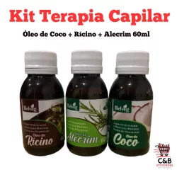 Kit Terapia Capilar Misturinha Belveg Óleo de Coco + Rícino + Alecrim 60ml