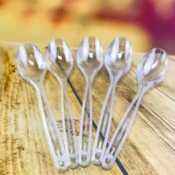 100~400 COLHER REFEIÇÕES DESCARTÁVEL OU SOPA DARNEL REFORÇADA CRISTAL 18 CM