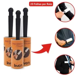 Kit Rolo De Adesivo Tira Pelos Sofá Banco Carro Roupa
