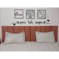 Kit Com 7 Módulos Para Cabeceira De Cama Box de Casal Adesiva Estofada 45x20cm - ENVIO RAPIDO