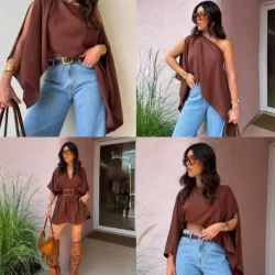 Blusa bata Capa Feminina Cropped Bata Estilo Boho chic Multi Formas tendência