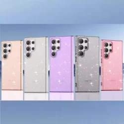 Capinha Capa Para S24 Ultra com Brilho Brilhosa Cristal Silicone Anti Impacto Case Transparente Prot
