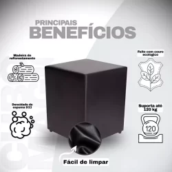 PUFF QUADRADO DECORATIVO CORINO OU SUEDE - PROMOÇÃO PUFF