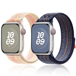 Pulseira de Nylon Loop para Apple Watch Serie 10 9 8 Ultra 2 49mm 46mm 45mm 44mm 42mm 41mm 40mm 38mm