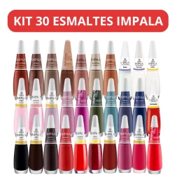 Kit 30 Esmaltes Impala Cores Sortidas Variadas Tons Escuro e Claros Lançamento