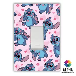 Adesivo para Interruptor Tomada Luz Stitch Beijinhos Decoração Quarto