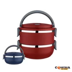 Lunch Box Marmita Dupla Inox 1,4l Com Alça Euro Home